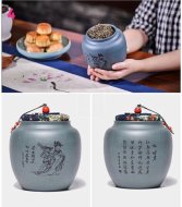 《四大美女茶葉罐》宜興紫砂壺手工紫泥，段泥，紅清水泥，天青泥茶壺具