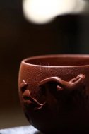 《知秋主人對杯》宜興紫砂壺工藝美術(shù)員手工紫泥茶壺茶具