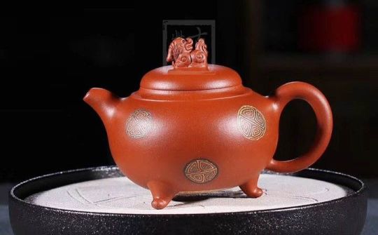 《獅韻》紫砂壺全手工茶壺老師小紅泥，絞泥（段泥、紫泥、綠泥等）壺