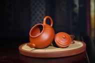 《孟臣潘壺》宜興紫砂壺助理工藝美術(shù)師手工朱泥潘壺紫砂壺茶具