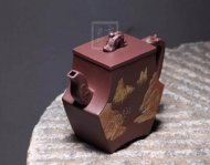 《山水龍泉》宜興紫砂壺純手工高級(jí)工藝美術(shù)師底槽青茶具