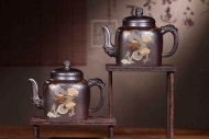 《柴燒龍騰盛世》宜興紫砂壺宮燈高級工藝美術(shù)師手工黃龍山底槽青壺家用高級工藝美術(shù)師茶壺套裝精品