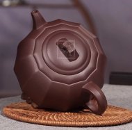 《井泉》宜興高級工藝美術(shù)師手工半月紫砂壺茶壺茶具紫泥