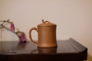 《繁花似景竹節(jié)蓋杯》經(jīng)典紫砂壺宜興全手工泡茶壺茶具降坡泥