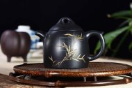 《秦權(quán)》宜興紫砂壺全手工工藝美術(shù)師茶具純泡茶壺稀有烏金泥秦權(quán)