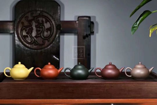 《五色土》綠泥，朱泥，紫泥，青灰泥，段泥純手工宜興紫砂壺茶具水平茶壺