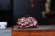 《精品小福豬》宜興方把全手工紫砂壺實(shí)力派鄭裕陽紫泥