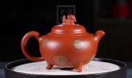 《獅韻》紫砂壺全手工茶壺老師小紅泥，絞泥（段泥、紫泥、綠泥等）壺
