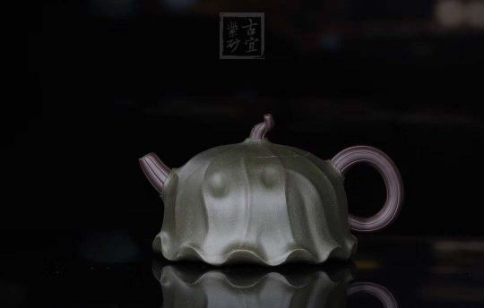 《荷葉》宜興名家紫砂壺工藝美術(shù)師手工民國(guó)綠，紫泥功夫茶具茶壺家用