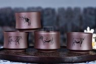 《牛轉(zhuǎn)乾坤套組》宜興純手工紫砂壺全手工花器紫泥泡茶壺