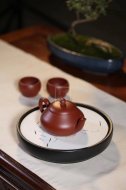 《梨形壺》紫砂壺宜興工藝美術(shù)師純手工大紅袍梨形泡茶壺
