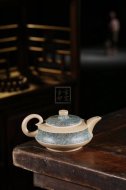 《福在眼前》宜興紫砂壺曲壺工藝美術(shù)師手工本山綠泥泡茶壺禮品