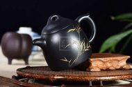 《秦權(quán)》宜興紫砂壺全手工工藝美術(shù)師茶具純泡茶壺稀有烏金泥秦權(quán)