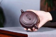 《橋梁扁鼓》宜興紫砂壺工藝美術(shù)師手工刻繪茶壺茶具紫泥