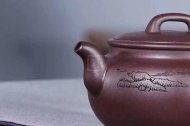 《橋梁扁鼓》宜興紫砂壺工藝美術(shù)師手工刻繪茶壺茶具紫泥