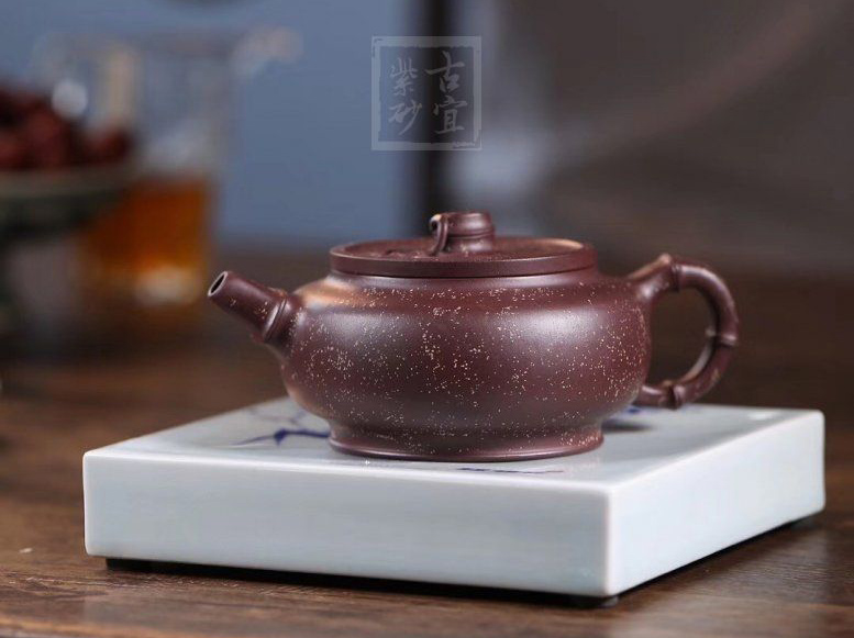 《金砂竹韻》宜興紫砂壺純手工底槽青，段泥泡茶壺